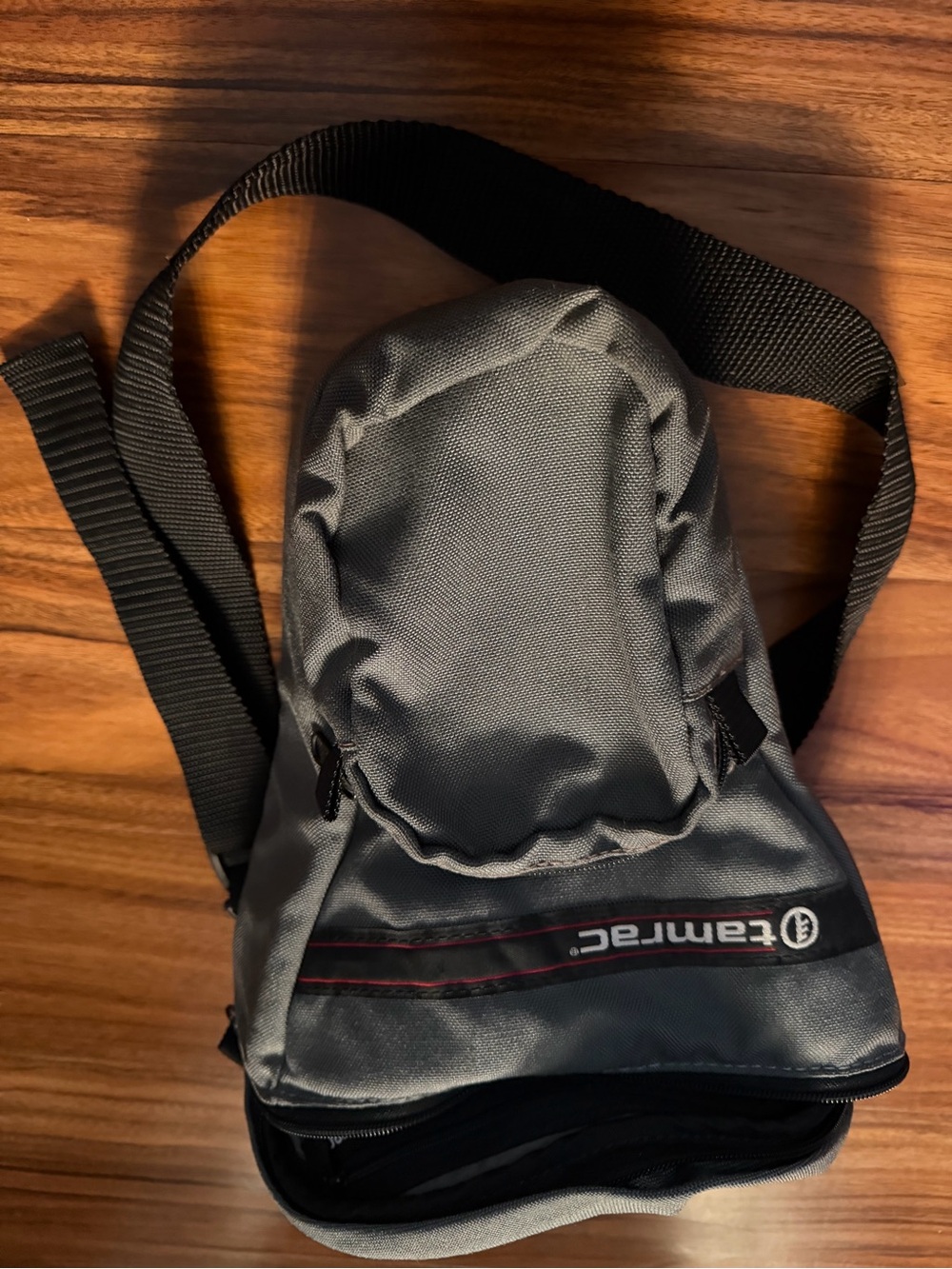 Gray Compact Crossbody Camera Bag